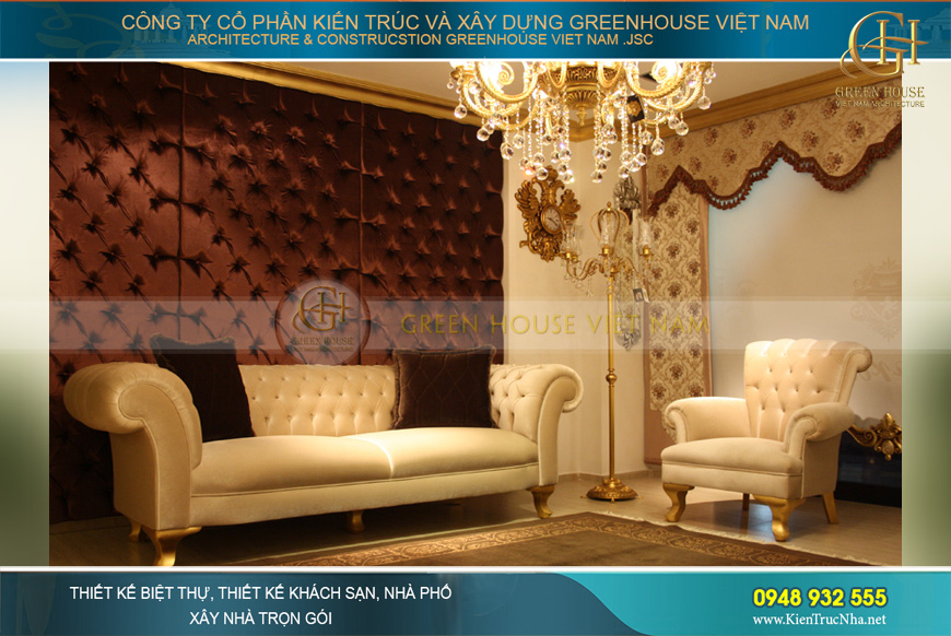 Bộ sofa màu trắng kết hợp gối ôm màu nâu