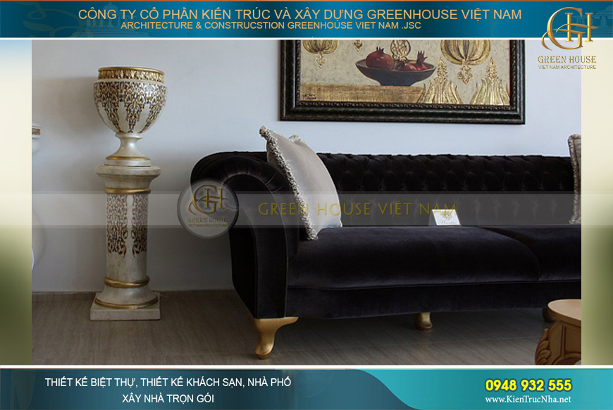 Bộ sofa màu đen mang đến sự sang trọng, lịch lãm