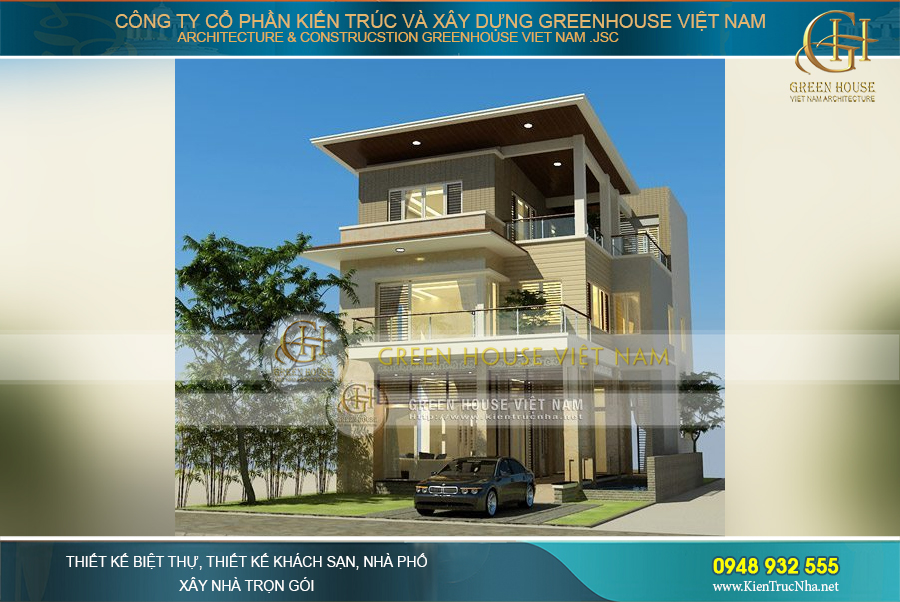 xây biệt thự 3 tầng trọn gói