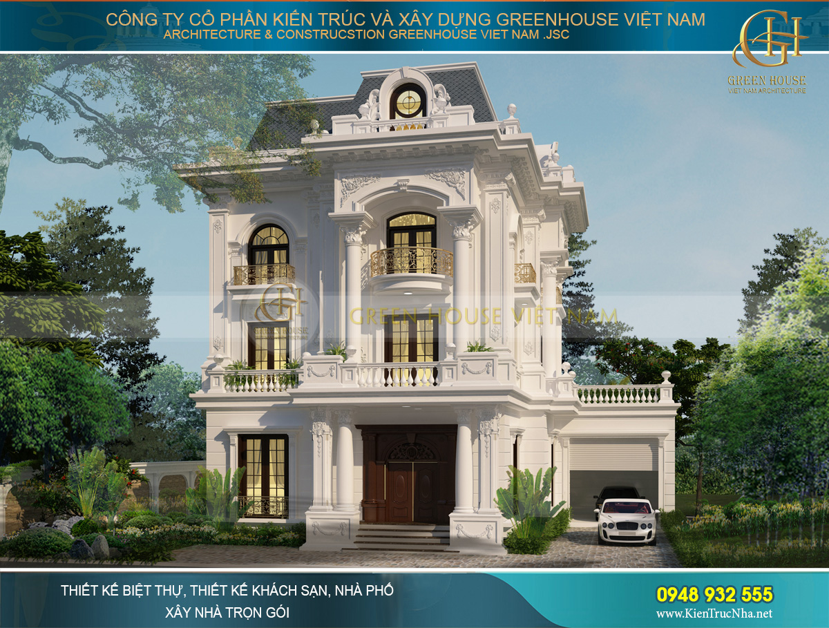 thi công biệt thự 3 tầng 400m2
