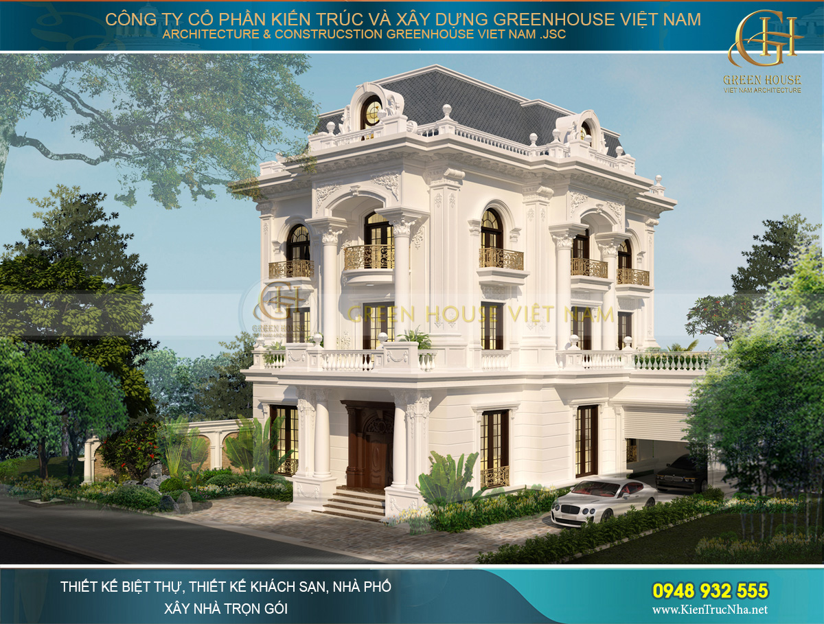 thi công biệt thự 3 tầng 400m2