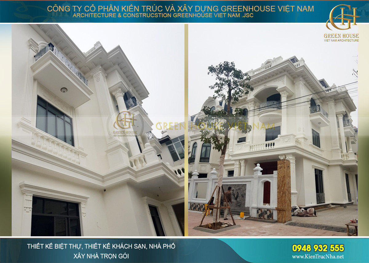thi công biệt thự 3 tầng 400m2