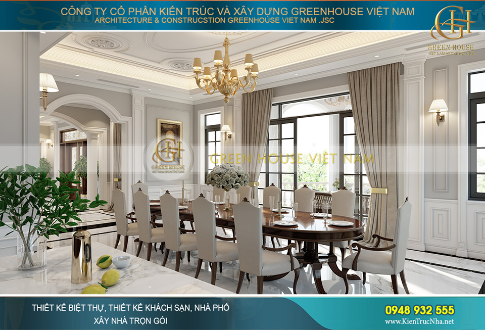 thiết kế nội thất biệt thự tân cổ điển tại Hà Nội