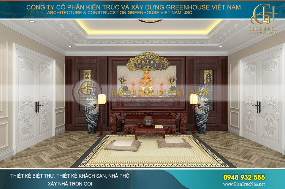 Phòng thờ của gia đình phải được xây dựng phù hợp với phong thủy để gia tăng sự may mắn cho gia chủ