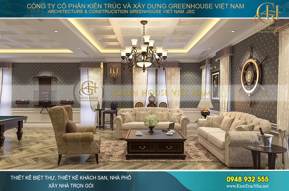 thiết kế nội thất biệt thự tân cổ điển tại Hà Nội