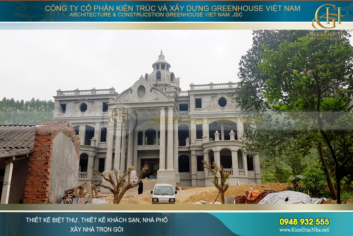 thiết kế biệt thự tân cổ điển 3 tầng tại bắc giang