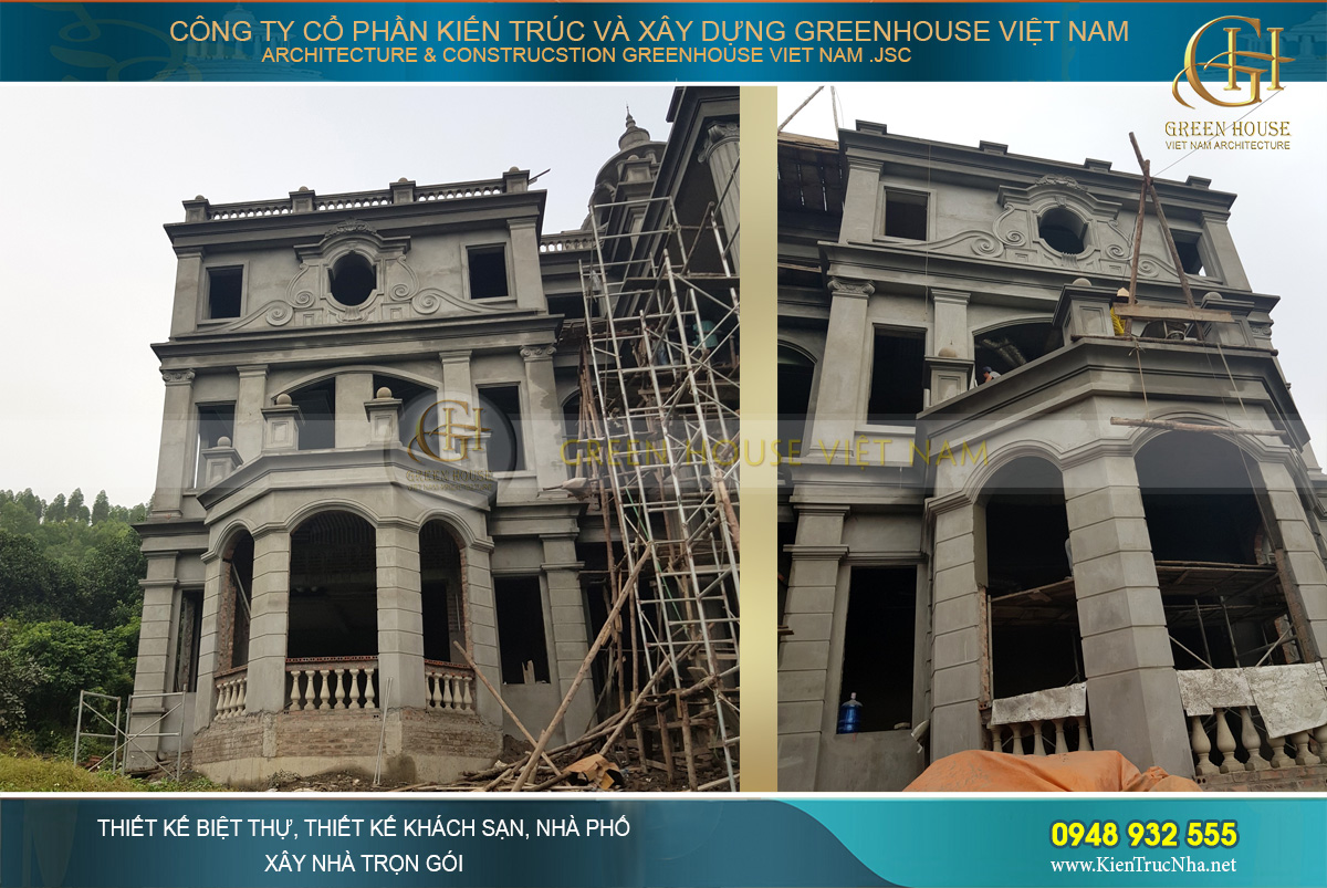 thiết kế biệt thự tân cổ điển 3 tầng tại bắc giang