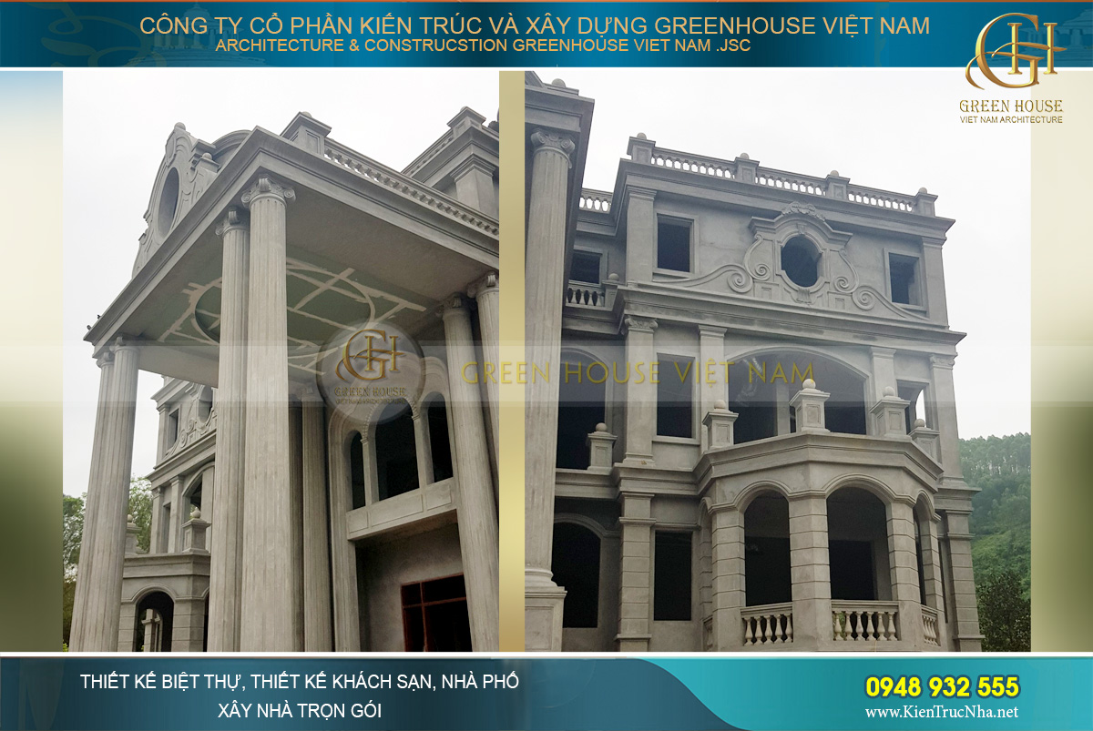 thiết kế biệt thự tân cổ điển 3 tầng tại bắc giang