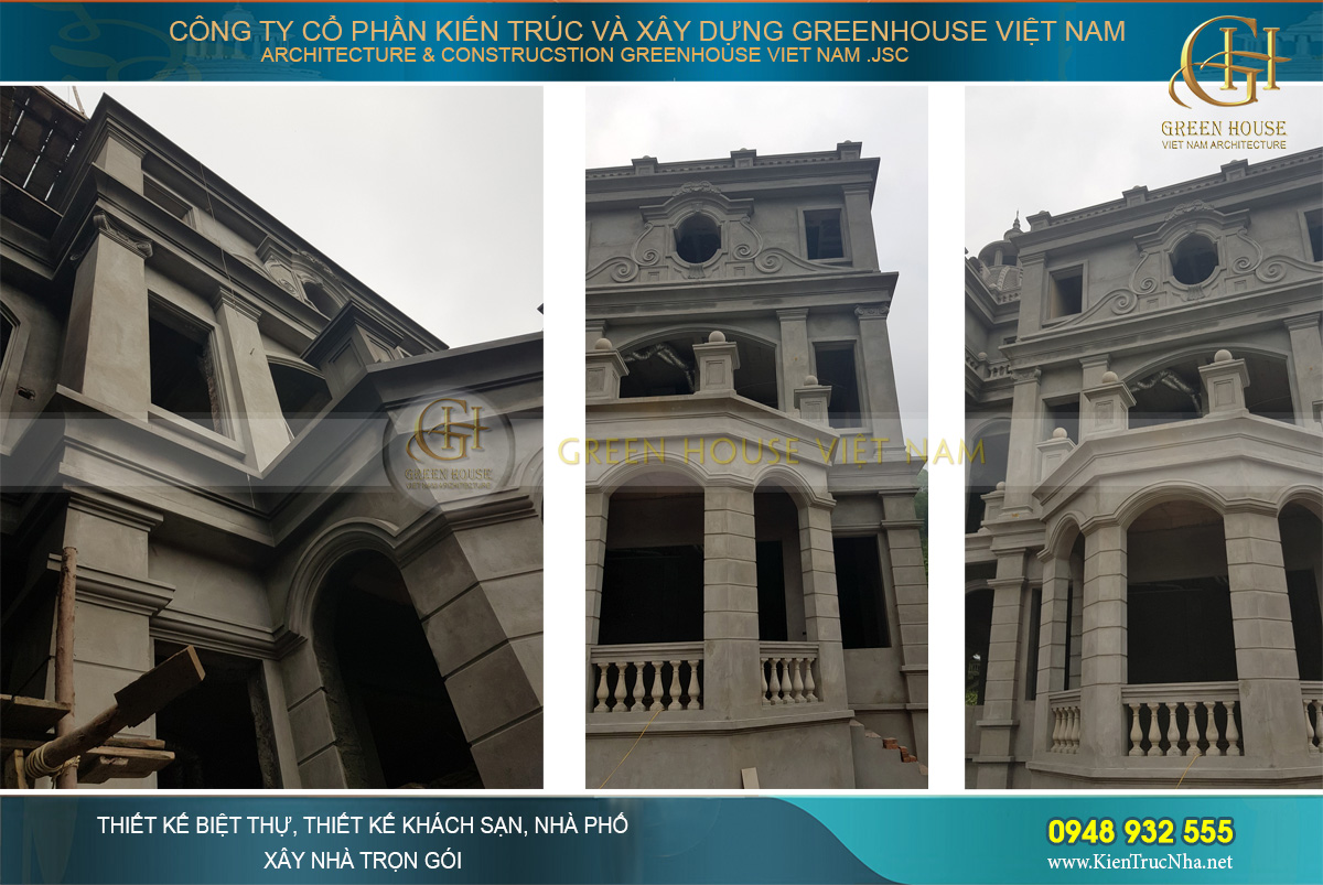 thiết kế biệt thự tân cổ điển 3 tầng tại bắc giang