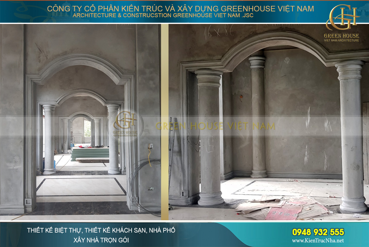 thiết kế biệt thự tân cổ điển 3 tầng tại bắc giang