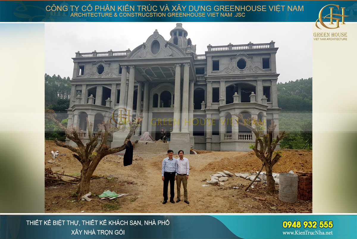 thiết kế biệt thự tân cổ điển 3 tầng tại bắc giang