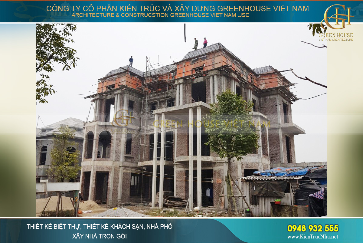 thi công trọn gói biệt thự tân cổ điển 3 tầng