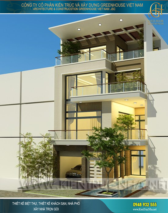 nhà ống 4 tầng mặt tiền 7m