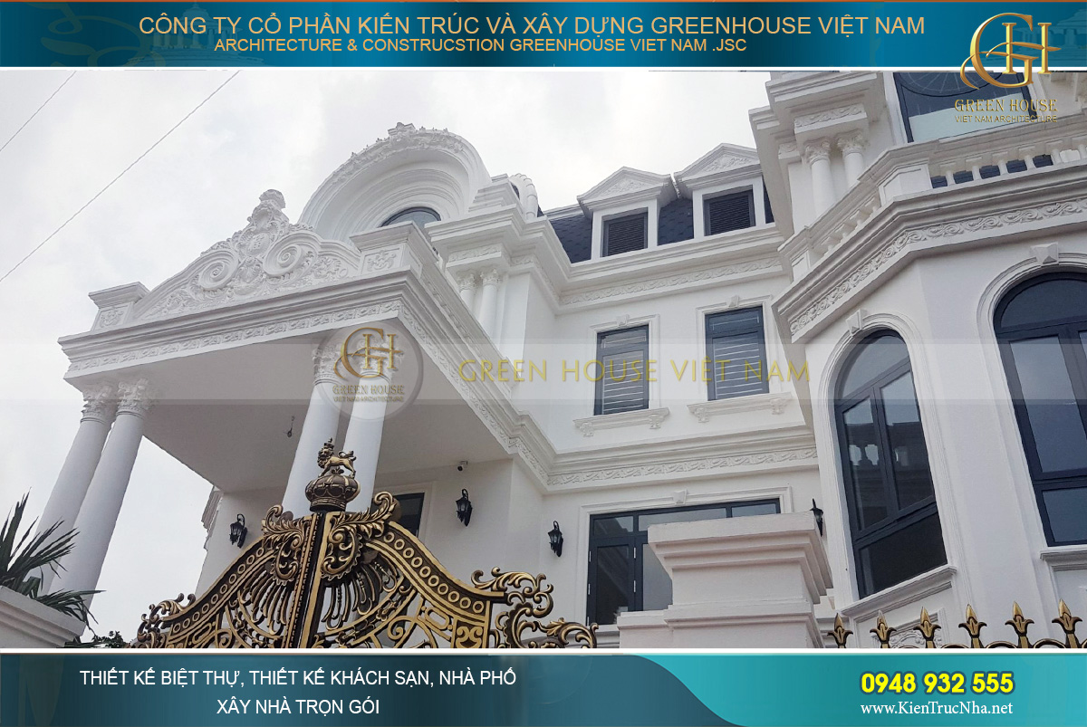 thi công thực tế biệt thự tân cổ điển 3 tầng hà nội