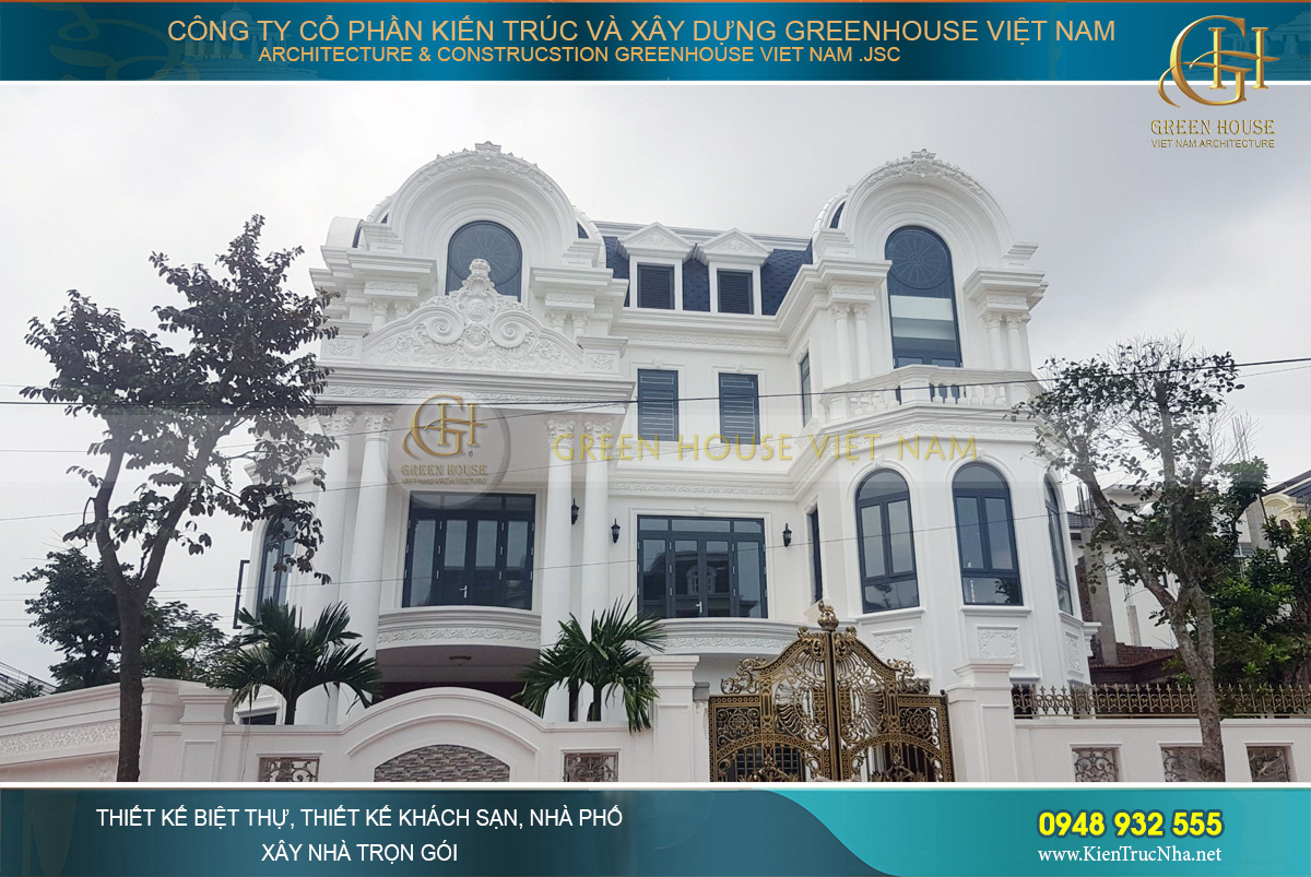 thi công thực tế biệt thự tân cổ điển 3 tầng hà nội