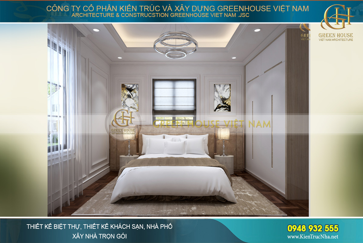 Một phòng ngủ dự phòng trên tầng 3 của biệt thự