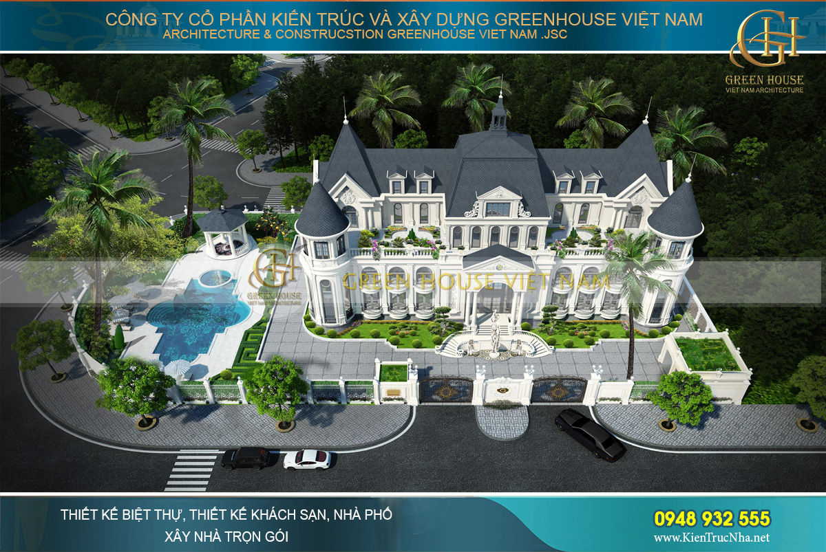 thiết kế biệt thự, dinh thự tân cổ điển đẳng cấp