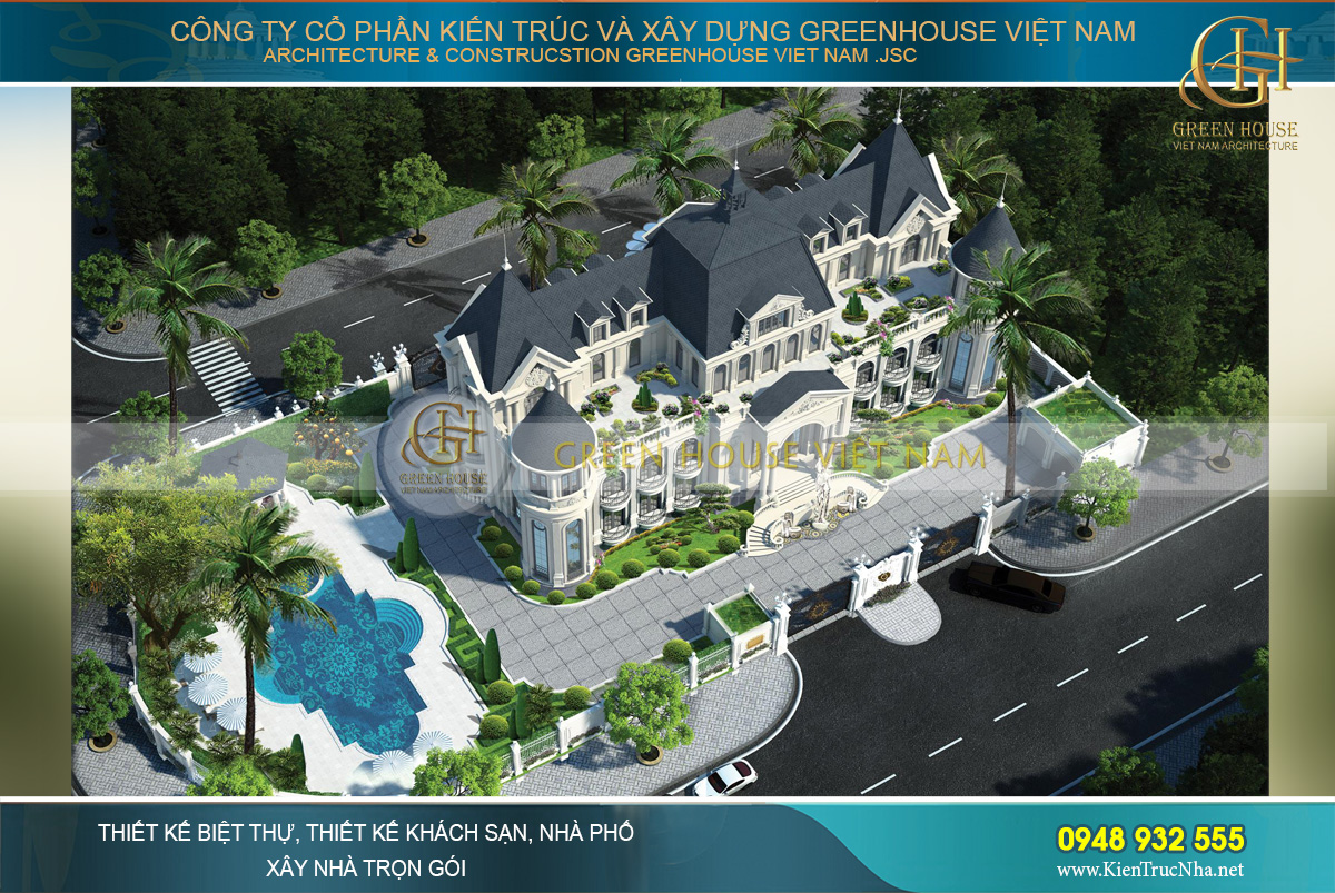 thiết kế biệt thự, dinh thự tân cổ điển đẳng cấp