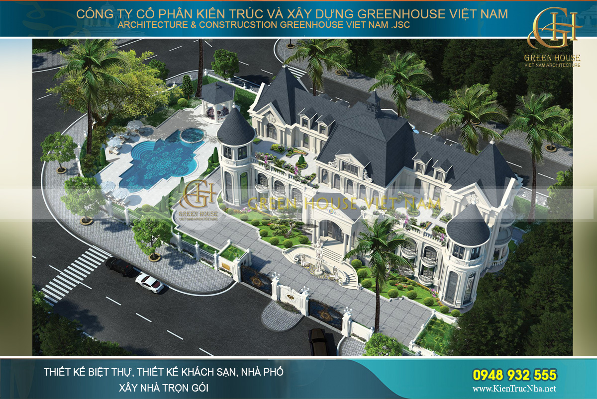 thiết kế biệt thự, dinh thự tân cổ điển đẳng cấp