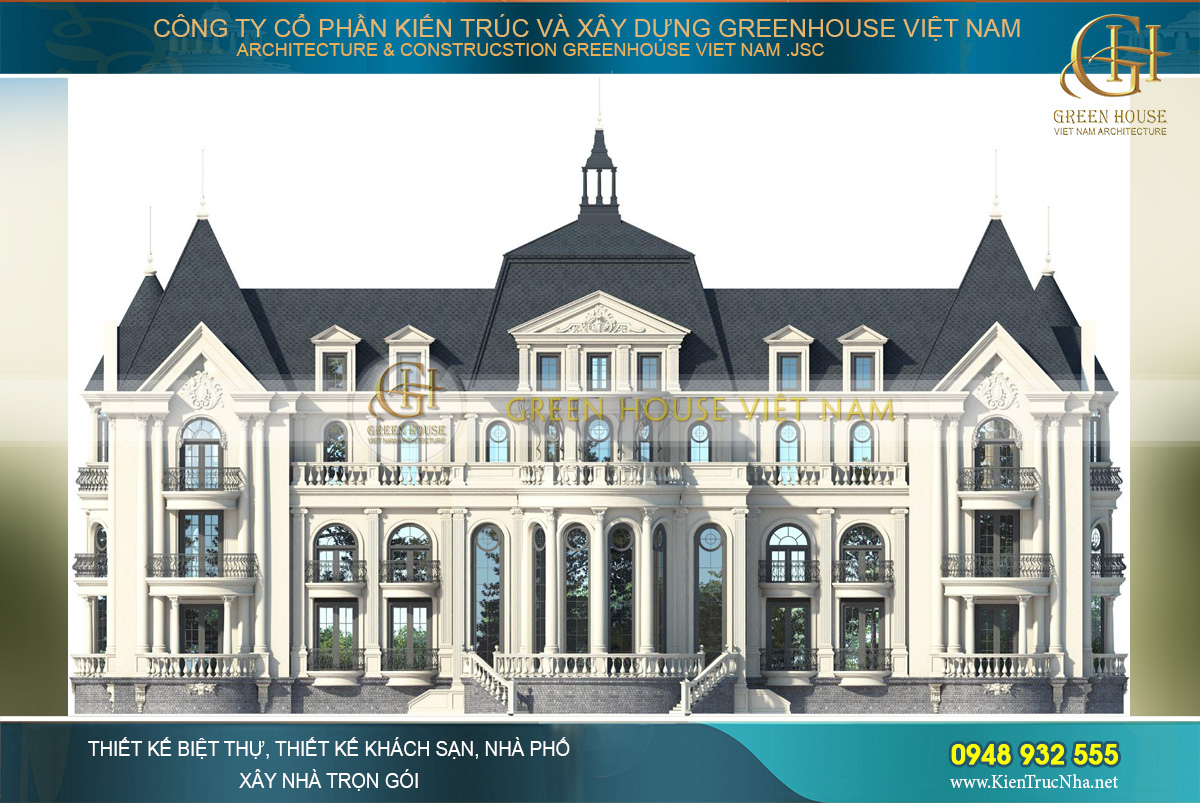 thiết kế biệt thự, dinh thự tân cổ điển đẳng cấp