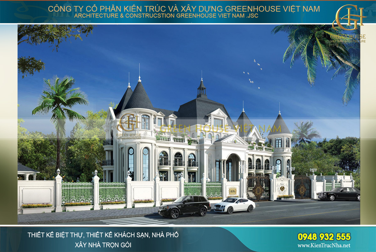 thiết kế biệt thự, dinh thự tân cổ điển đẳng cấp