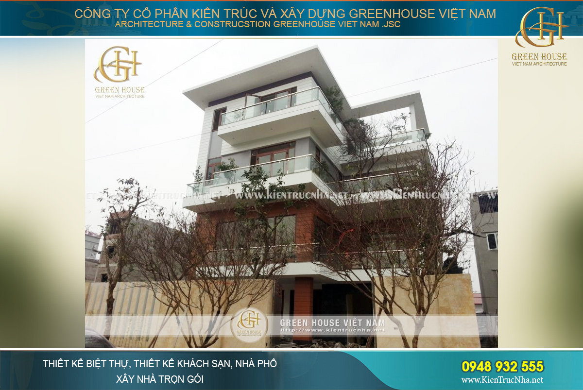 thi công trọn gói biệt thự hiện đại 4 tầng