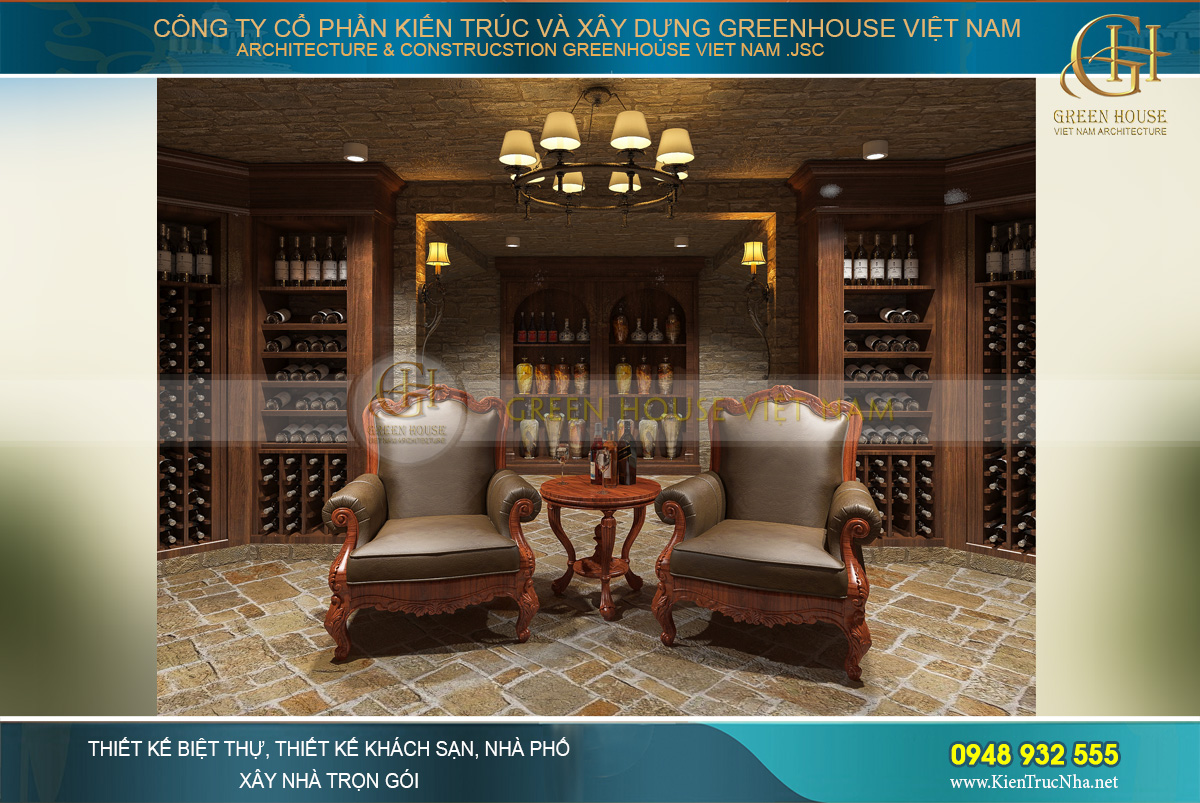 thiết kế nội thất biệt thự tân cổ điển 4 tầng bắc giang