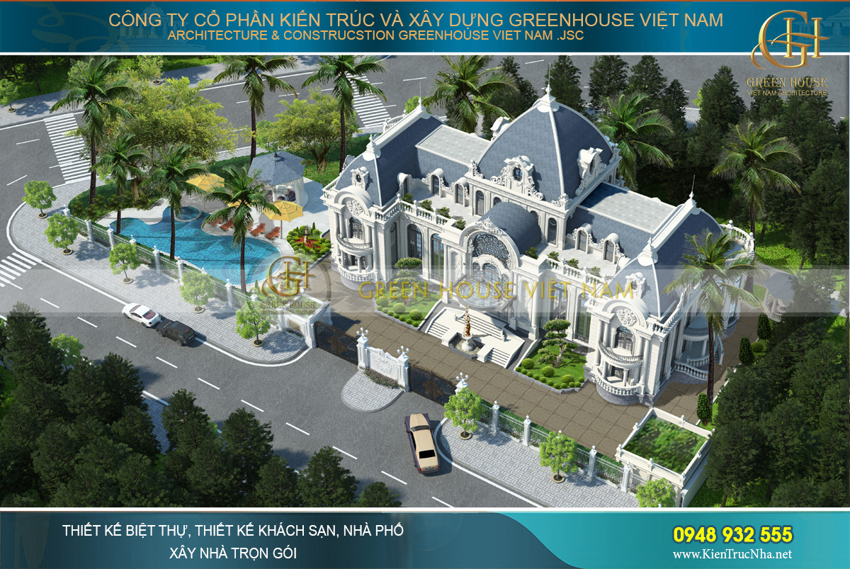thi công trọn gói biệt thự tân cổ điển 3 tầng tại Phan Thiết