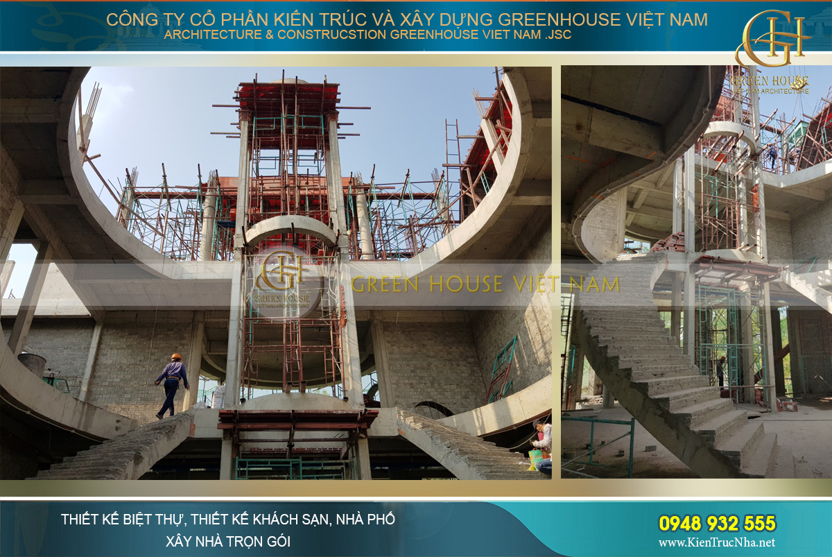 Thi công xây dựng các hạng mục nội thất bên trong biệt thự Rạng Đông