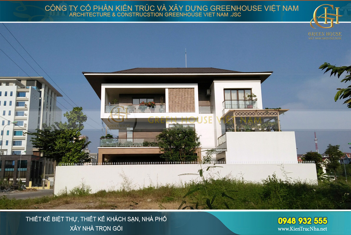 hình ảnh thực tế biệt thự hiện đại 3 tầng