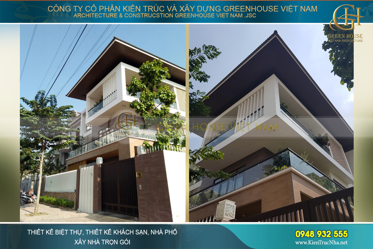 hình ảnh thực tế biệt thự hiện đại 3 tầng
