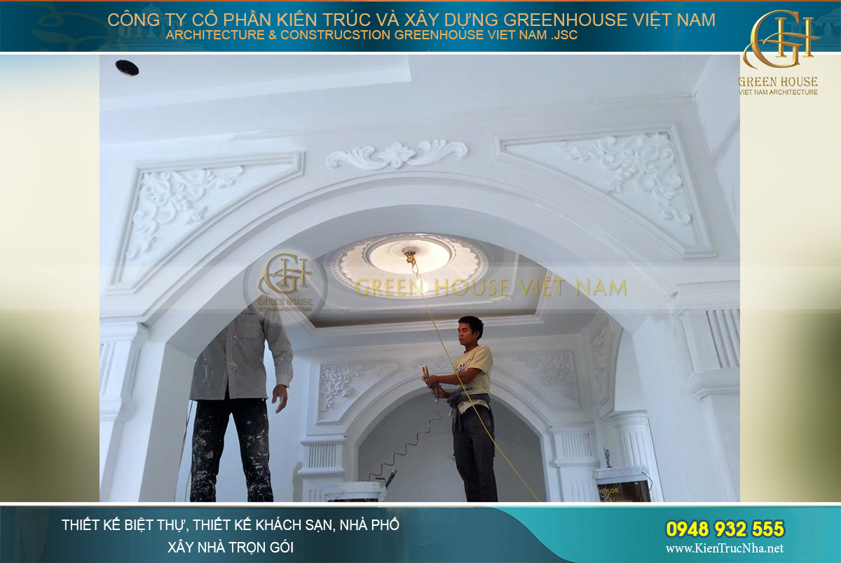 thi công trọn gói biệt thự tân cổ điển 4 tầng
