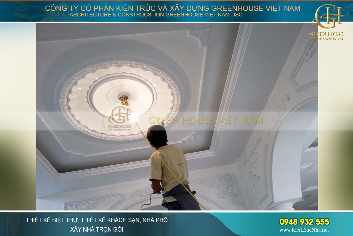 thi công trọn gói biệt thự tân cổ điển 4 tầng