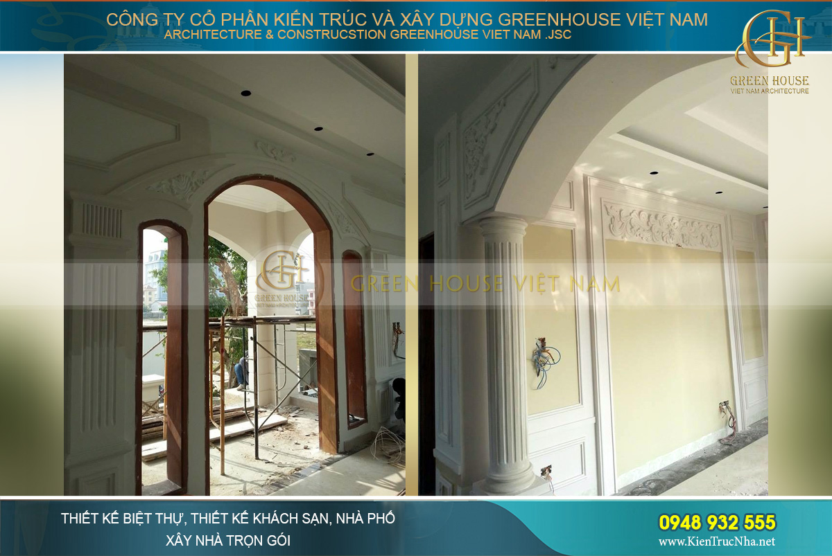 thi công trọn gói biệt thự tân cổ điển 4 tầng