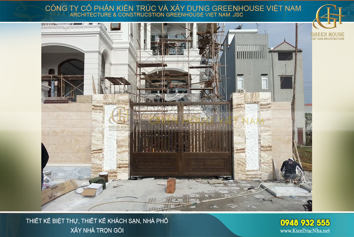 thi công trọn gói biệt thự tân cổ điển 4 tầng
