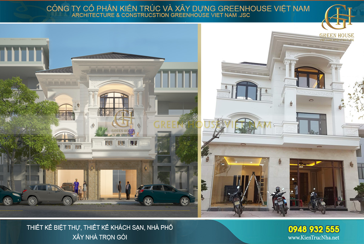 thiết kế và thi công biệt thự tân cổ điển tại Bắc Giang