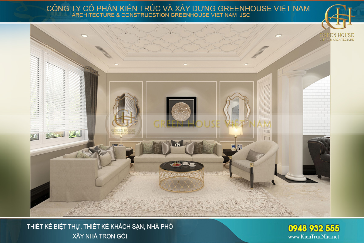 thiết kế và thi công biệt thự tân cổ điển tại Bắc Giang