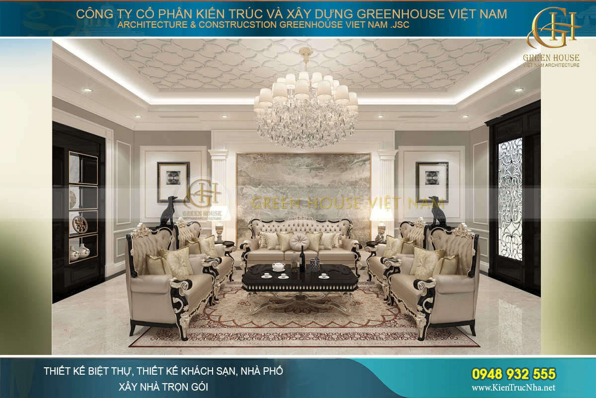 thiết kế và thi công biệt thự tân cổ điển tại Bắc Giang