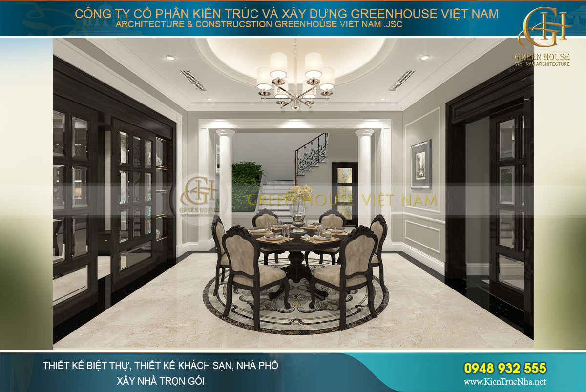 thiết kế và thi công biệt thự tân cổ điển tại Bắc Giang
