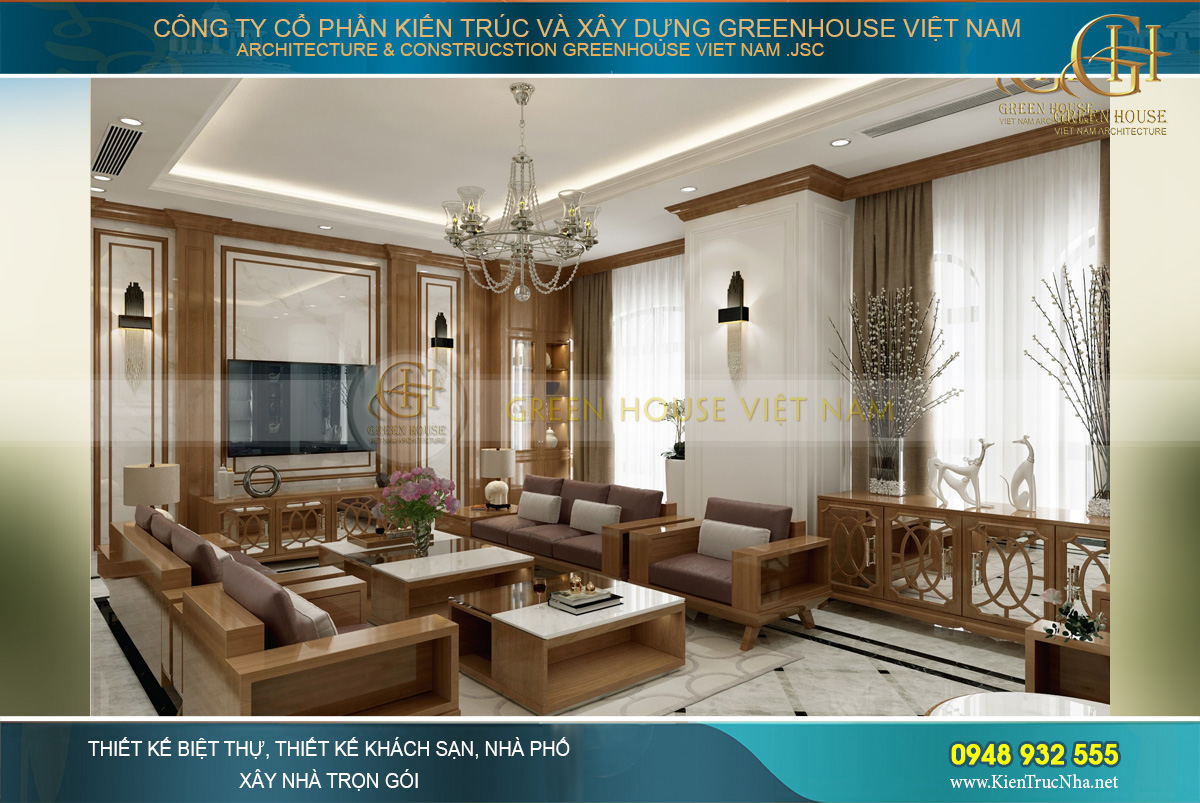 thiết kế nội thất biệt thự tân cổ điển á đông hải phòng