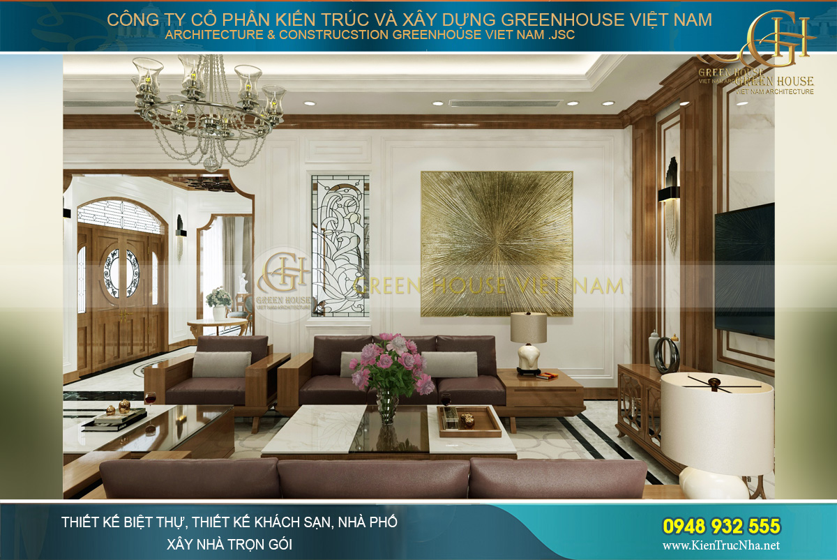 thiết kế nội thất biệt thự tân cổ điển á đông hải phòng