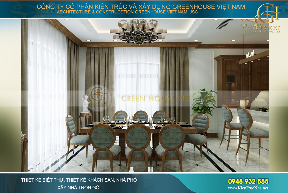 thiết kế nội thất biệt thự tân cổ điển á đông hải phòng