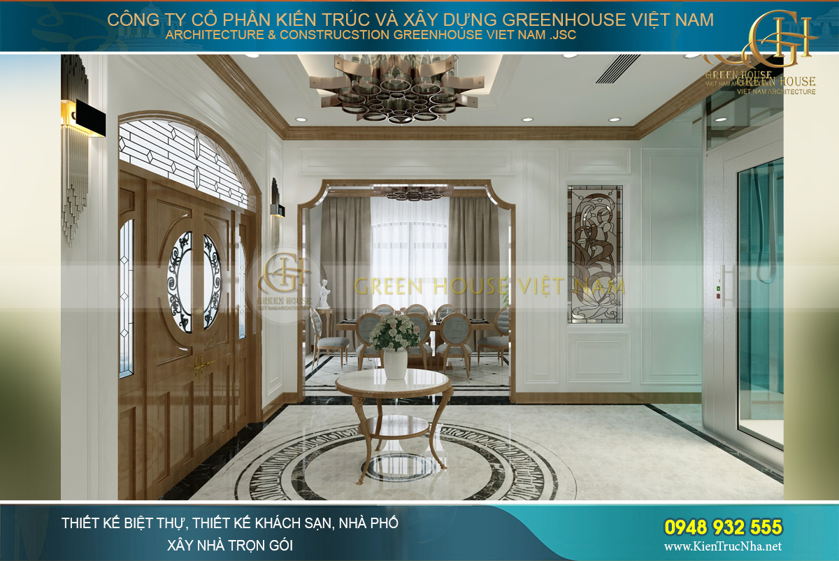 thiết kế nội thất biệt thự tân cổ điển á đông hải phòng
