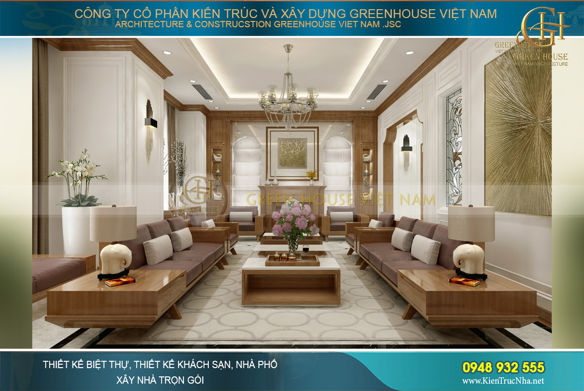 thiết kế nội thất biệt thự tân cổ điển á đông hải phòng