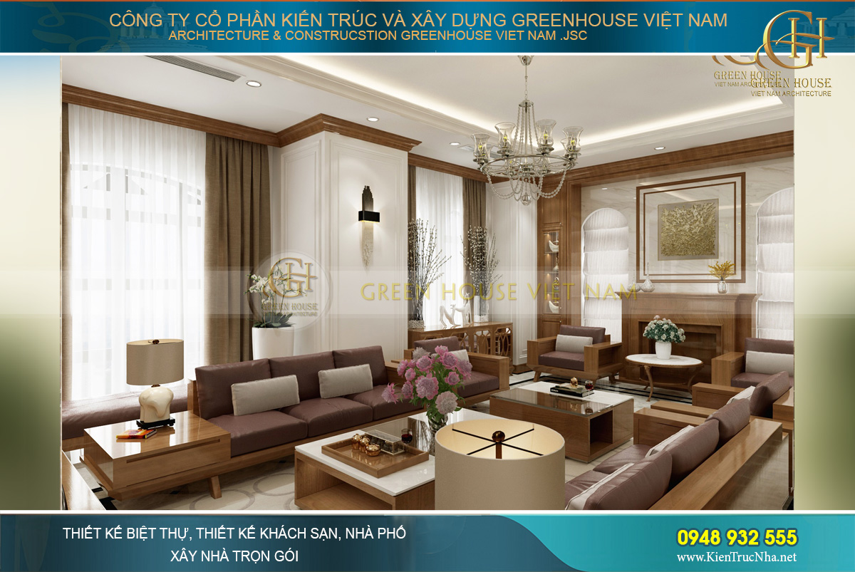 thiết kế nội thất biệt thự tân cổ điển á đông hải phòng