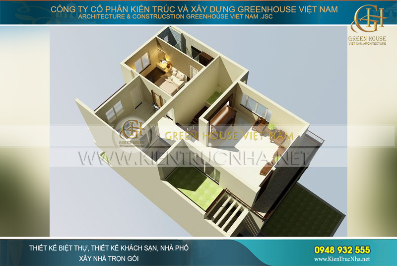 biệt thự hiện đại 3 tầng mặt tiền 10m