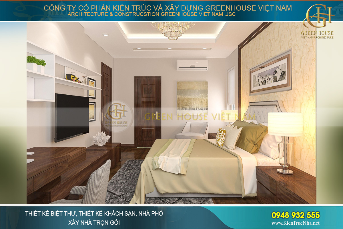 Nội thất trong phòng ngủ số 3 không quá nhiều nhưng đầy đủ và tiện nghi