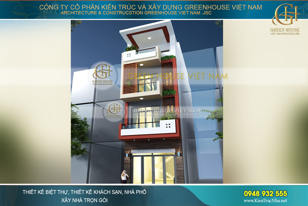 Mẫu nhà ống 4 tầng hiện đại, cuốn hút thiết kế bởi Green House Việt Nam