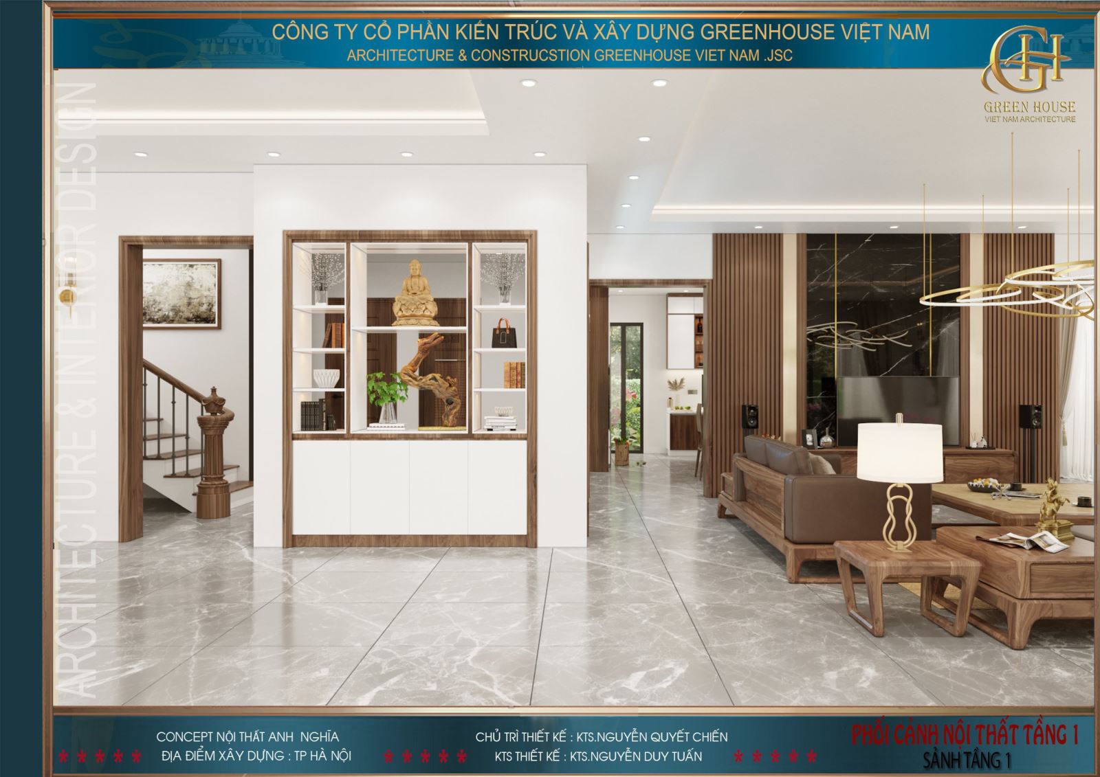 Mẫu thiết kế nội thất biệt thự hiện đại ấn tượng, độc đáo tại Green House Việt Nam