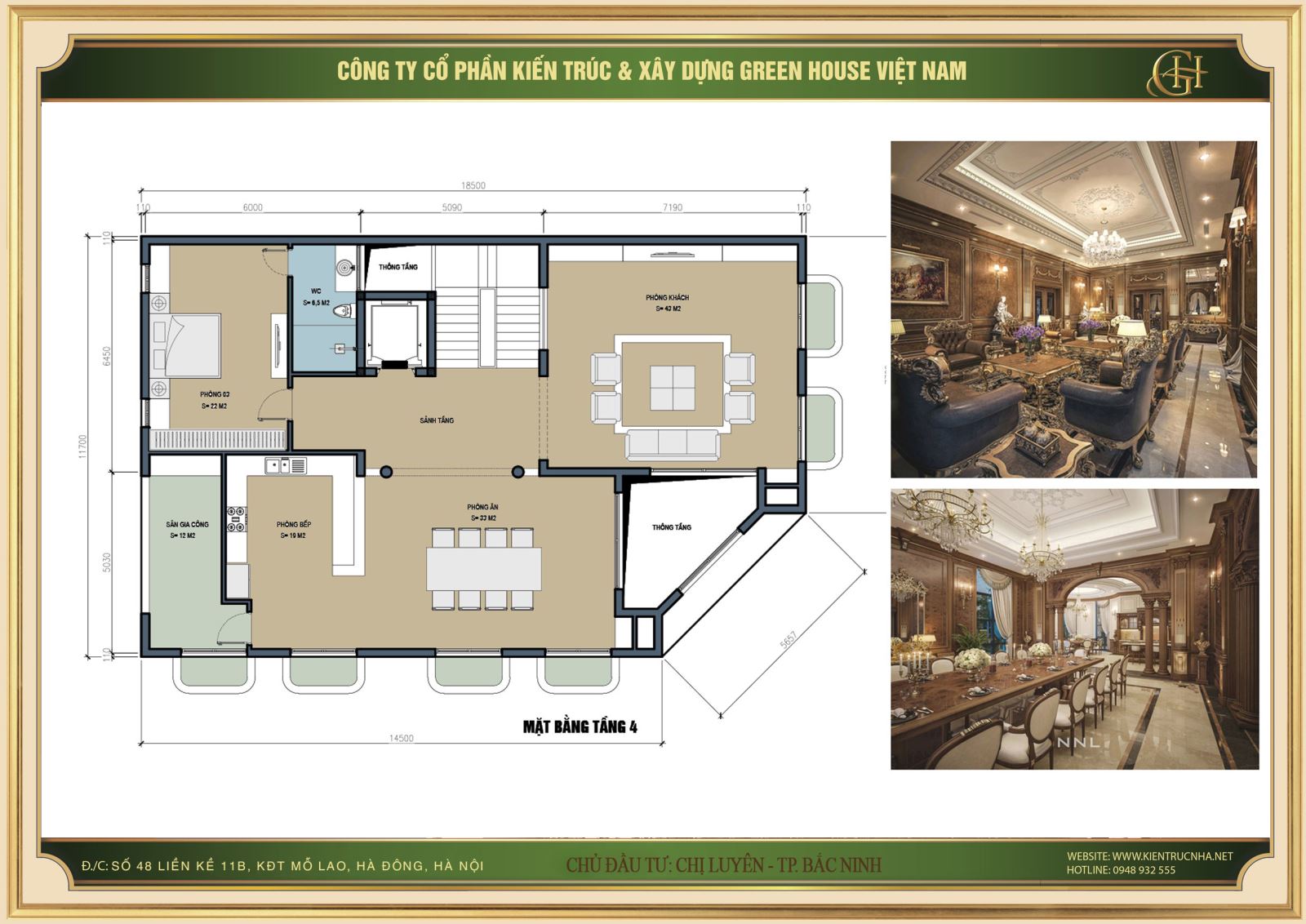 Green House Việt Nam thiết kế, thi công trọn gói biệt thự 5 tầng kết hợp kinh doanh